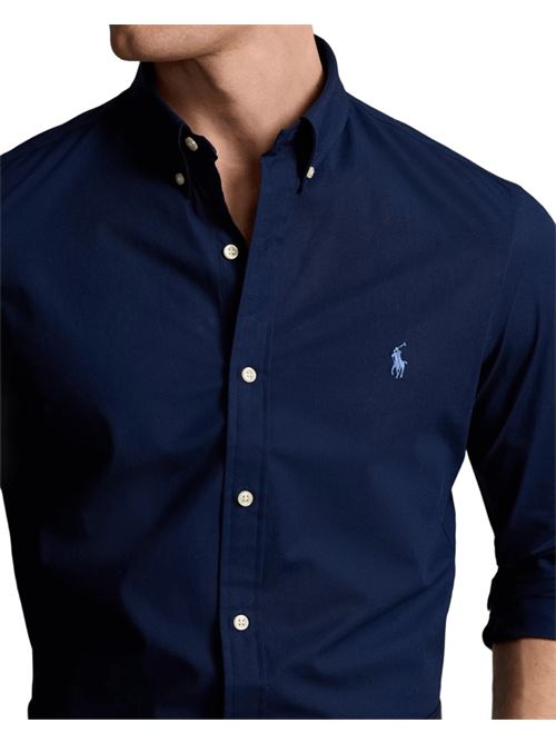 Camicia da uomo in  popelin stretch, colore newport navy POLO RALPH LAUREN | 710928254001
